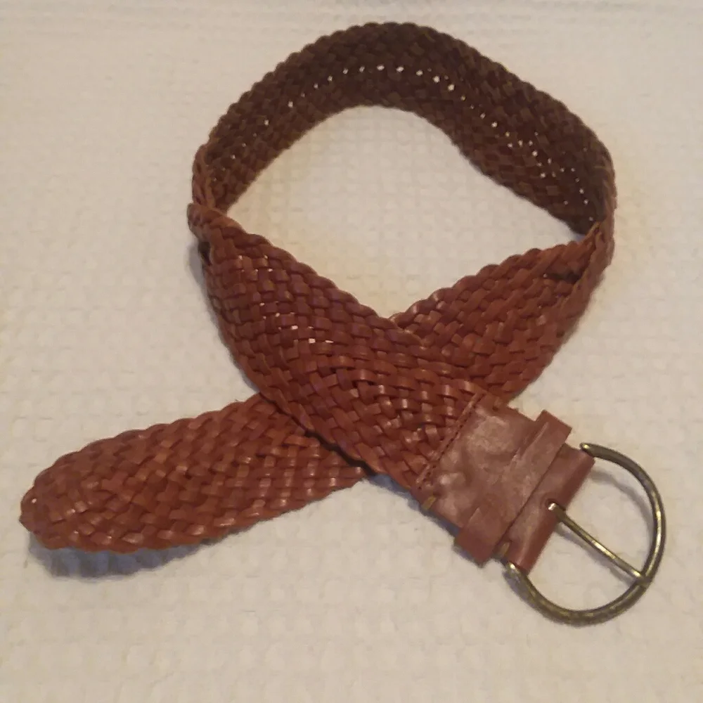 Gap Brown Braided Leather Belt Size Small
